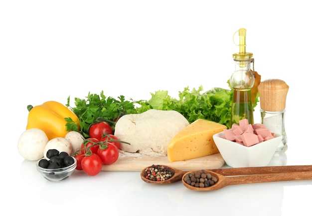 Selection of ingredients on table